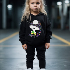 Kids Mushroom Graphic Hoodies Pants Set for Sports