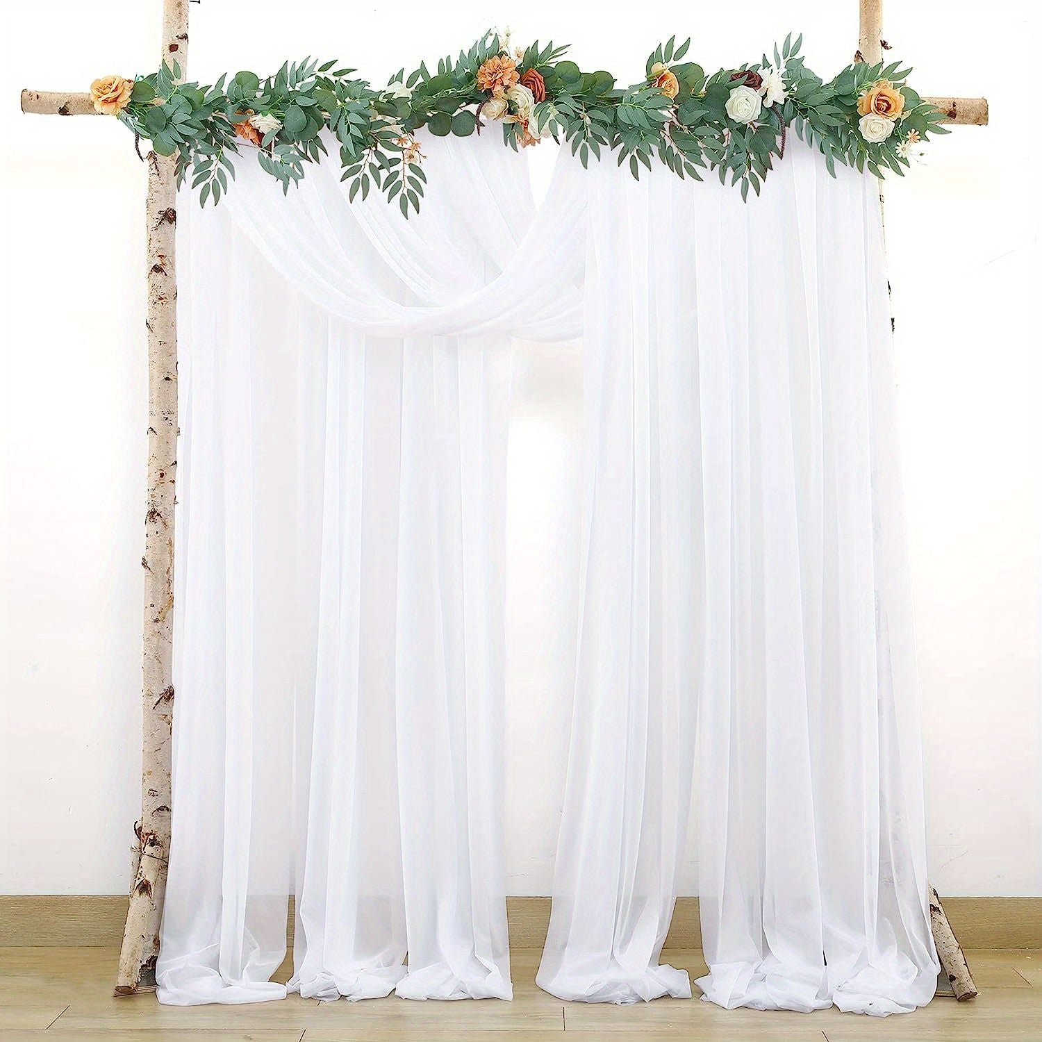 3pcs Wedding Arch Draping Tulle for Ceremony Reception Decor