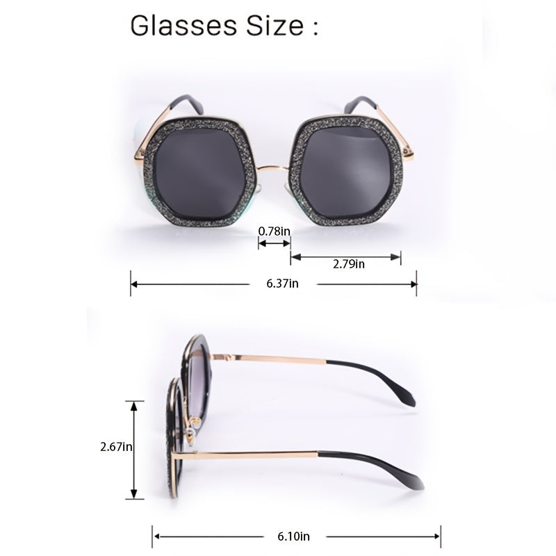 Oversized Rhinestone Crystal Sunglasses UV400 Shades Eyewear