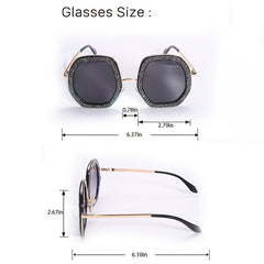 Oversized Rhinestone Crystal Sunglasses UV400 Shades Eyewear