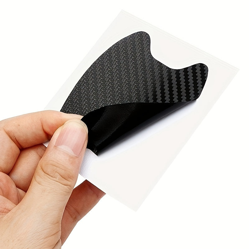 8pcs Carbon Fiber Car Door Handle Protector Anti Scratch Sticker