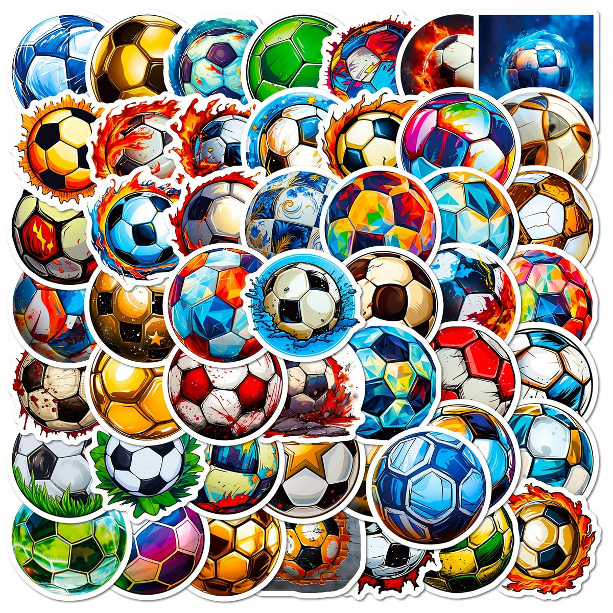 50pcs Football Series Stickers Waterproof Decorative DIY Creative