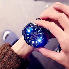 LED Glow Men's Watch Large Dial Pointer Wristwatch