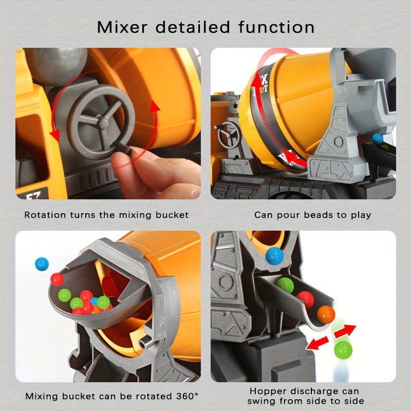 Large Mixing Truck Toy Excavator Bulldozer Crane Excavator