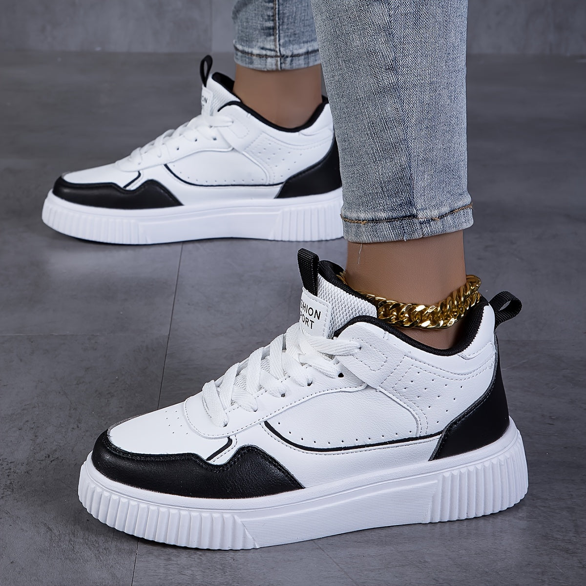 Women's Stylist Board Shoes Round Toe Platform Sports Sneakers