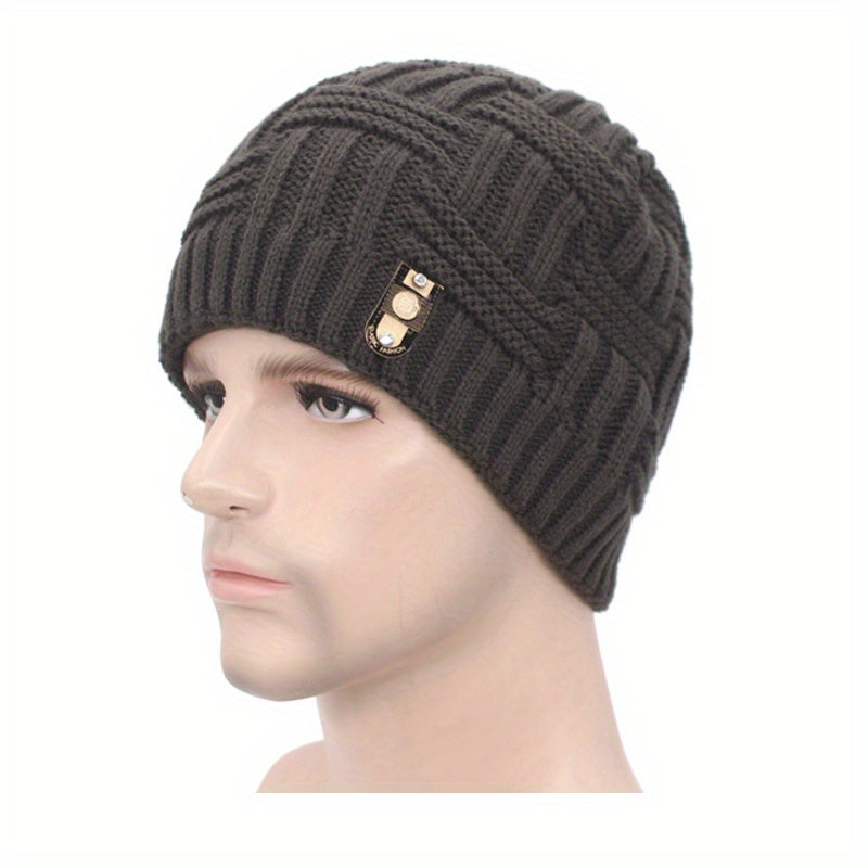 Skullies Beaines Knitted Hat Winter Hats Men Women Bonnet Warm Thick Fur Cap