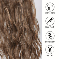 55-88 cm Water Wave Clip-In Hair Extensions with Secure Clips