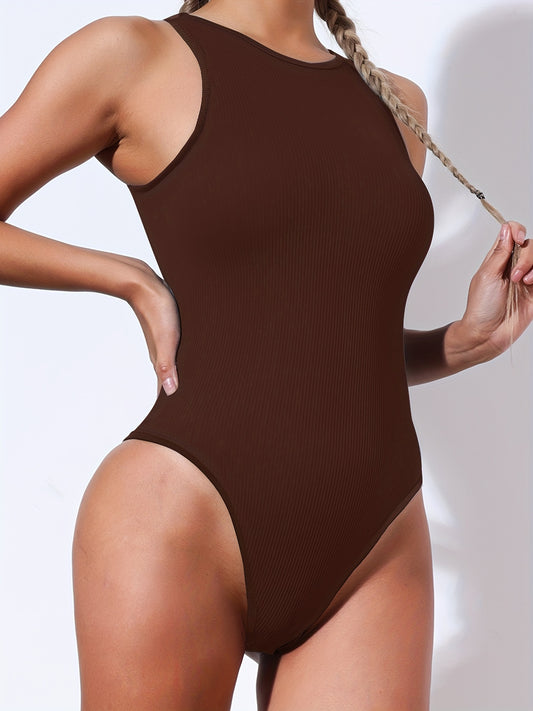 Seamless Sleeveless Bodysuit Sports Fitness Yoga Running Bodysuit