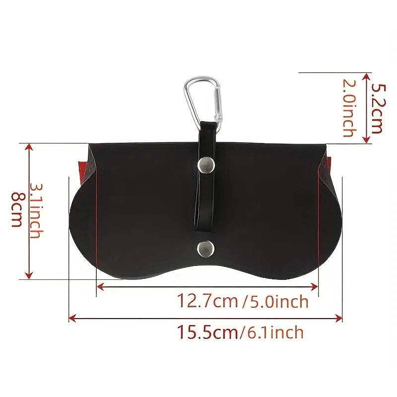 Portable Hanging Glasses Storage Bag PU Leather Sunglasses Cover Cartoon Holder