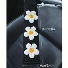 1pc Ice Silk Flower Shoulder Protector Cartoon Car Seat Belt Shoulder Protector