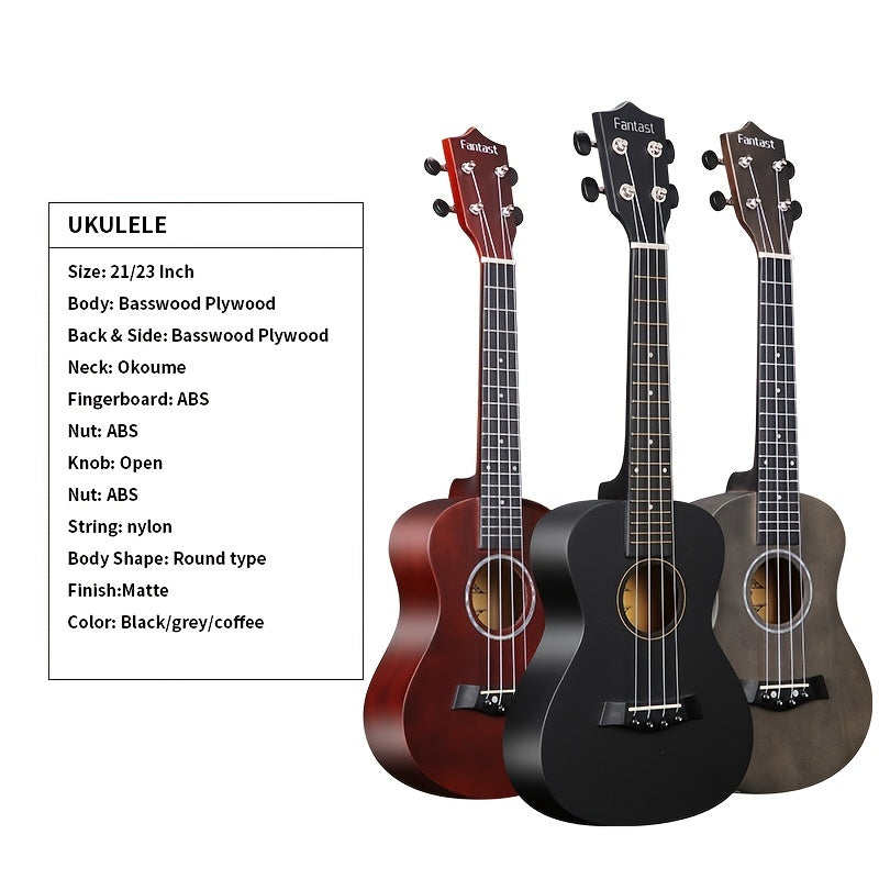 21 23 Inch Basswood Ukulele Bundle Bag Tuner Pick Capo Strap S