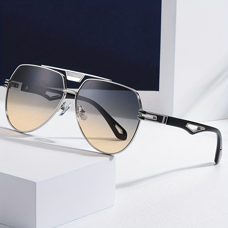 Gradient Double Beam Hollow Sunglasses for Party