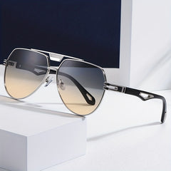 Gradient Double Beam Hollow Sunglasses for Party