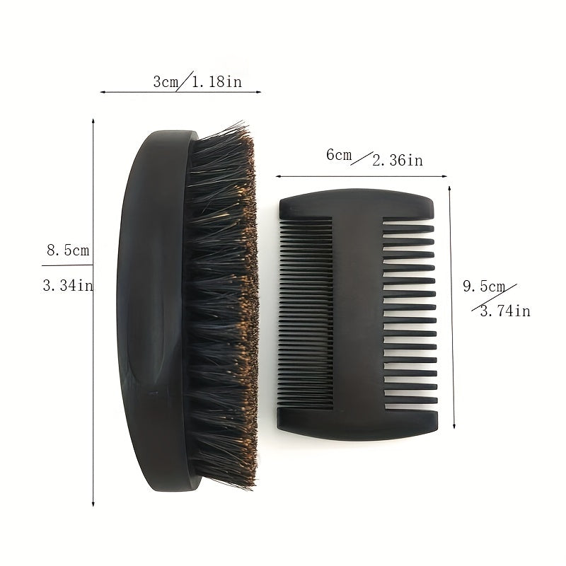 Wood Beard Kit Beard Brush Set Double Sided Styling Comb Care Kit