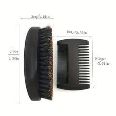 Wood Beard Kit Beard Brush Set Double Sided Styling Comb Care Kit