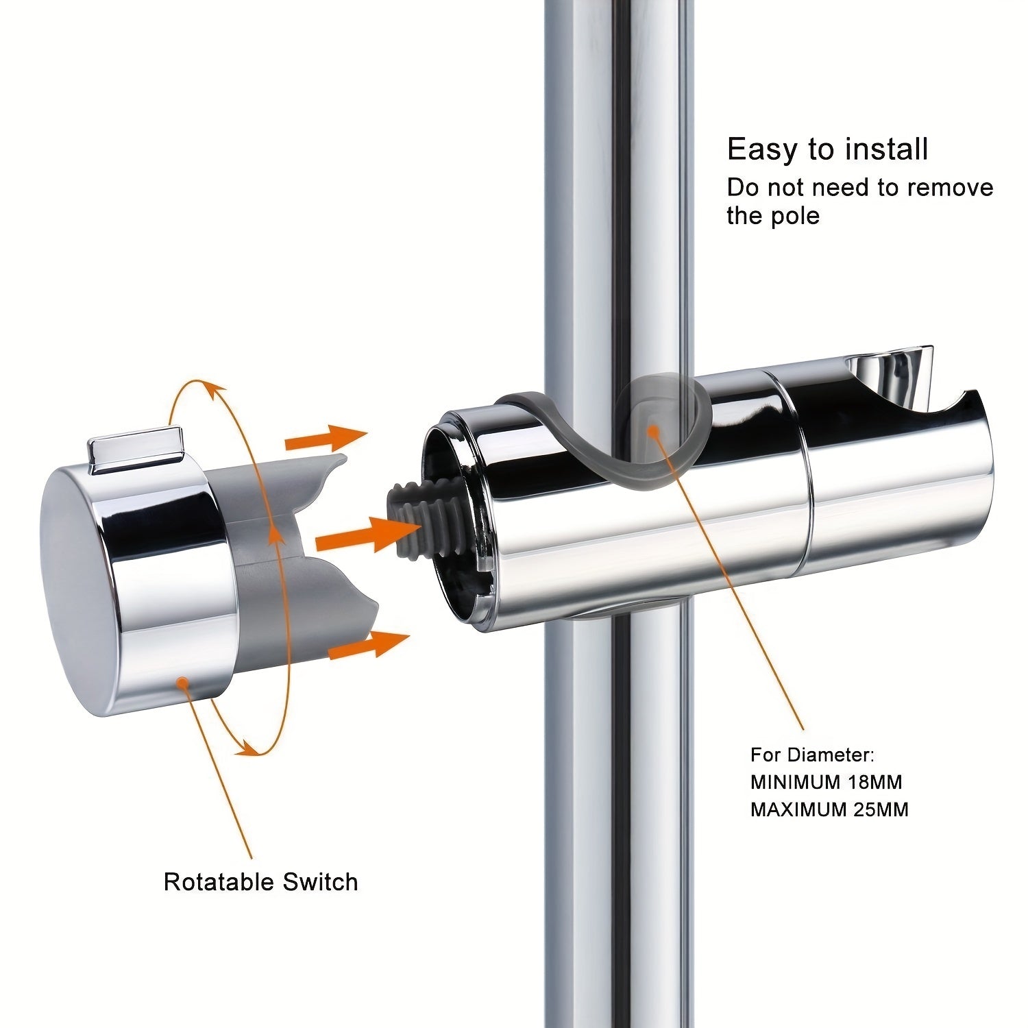 Shower Head Bracket - Straight Buckle Type Lifting Seat