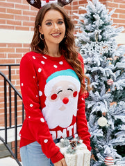  Santa & Letter Print Sweater Long Sleeve