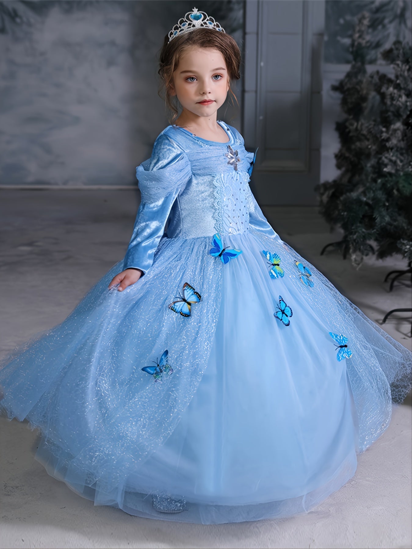8pcs Butterfly Princess Dress Costume for Girls with Accessories