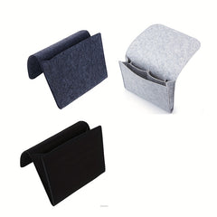 Felt Bedside Storage Bag Hanging Organizer Remote Control Books Laptop Portable
