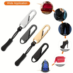 8pcs Zipper Pull Replacement with Extender Cord for Clothing Jackets Backpacks