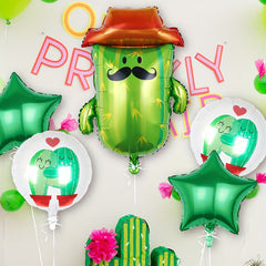 5pcs Green Cactus Balloon Set Birthday Party Decoration