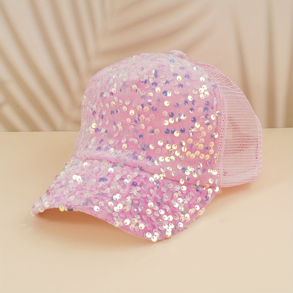 Sequins Solid Baseball Cap Mesh Hip Hop Trucker Hat Y2K Sunshade Sports Hats