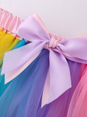 Girls Block Party Skirts Birthday Dress Festive Costume