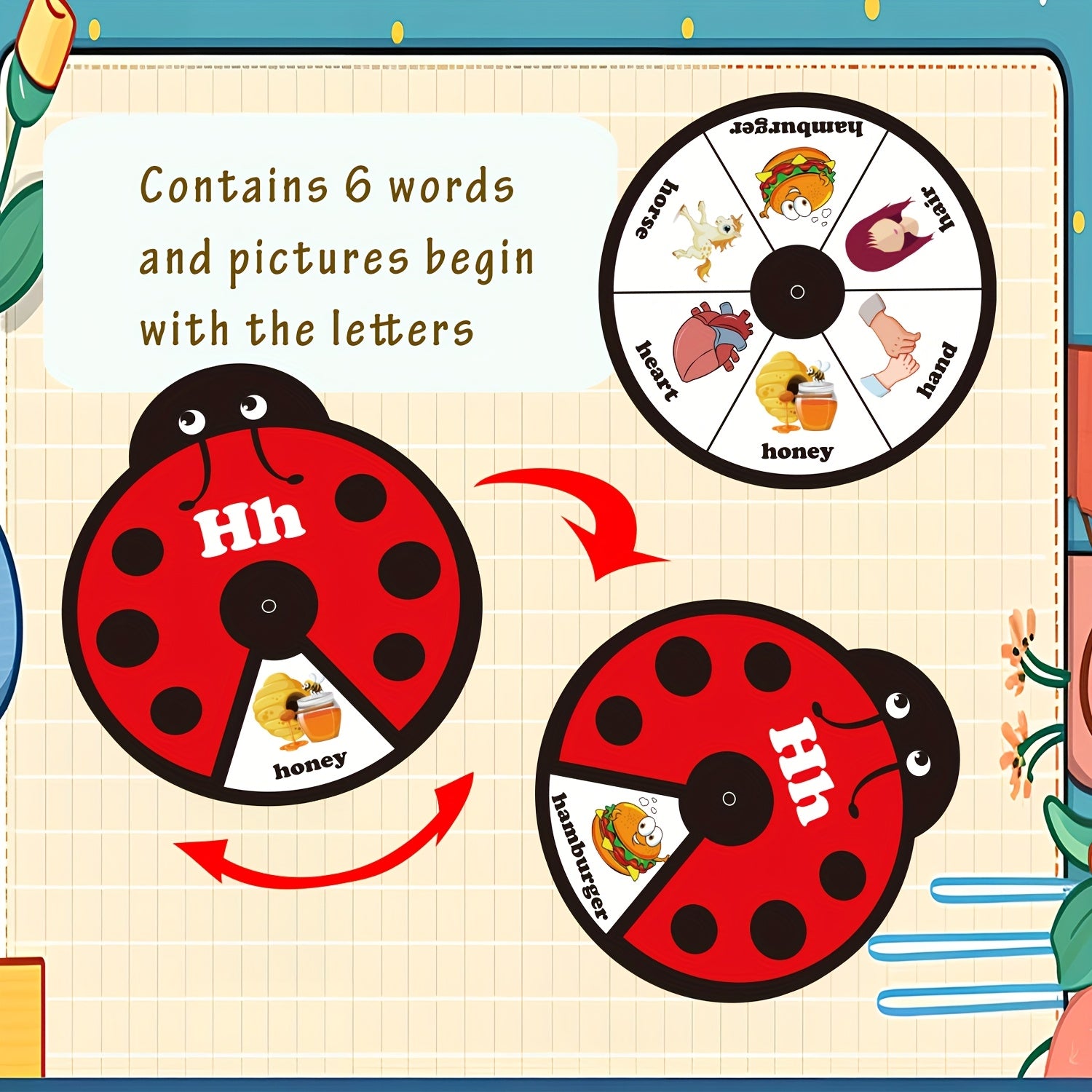 Literacy Spinning Wheel Letters & Numbers 1-10