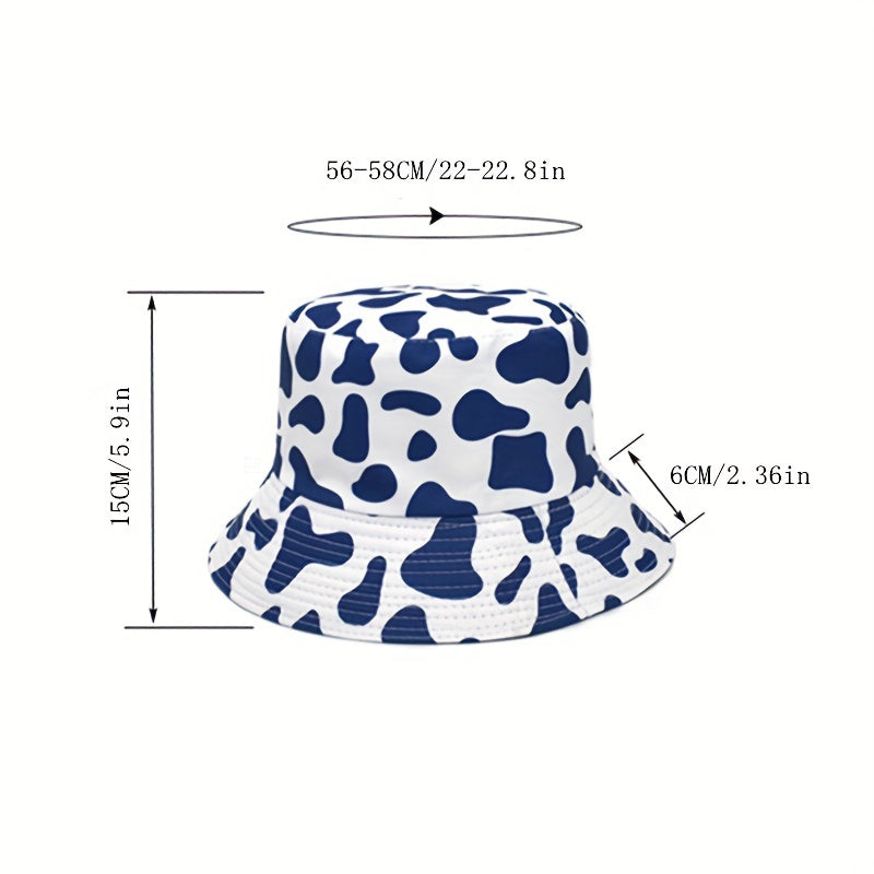 Sunscreen Sunshade Bucket Hat Outdoor Sports Cow Striped Basin Hat