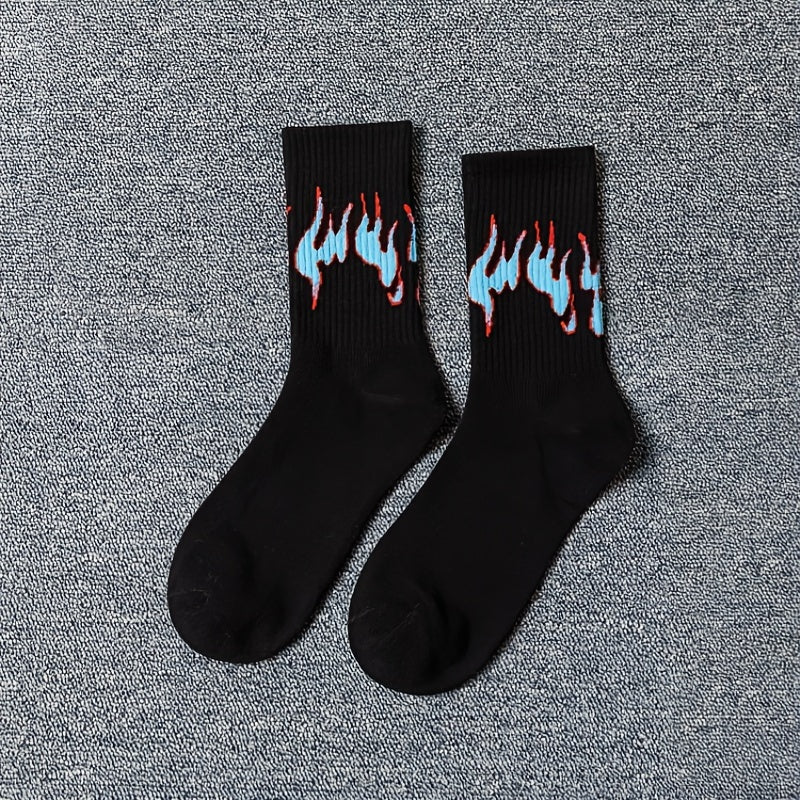 Childlike Fire Pattern Crew Socks