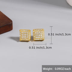 Zircon Stud Earrings Sparkly Ear Jewelry Decor For Women