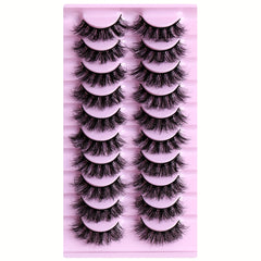 10 Pairs Natural Look False Eyelashes Faux Mink Curling Lashes