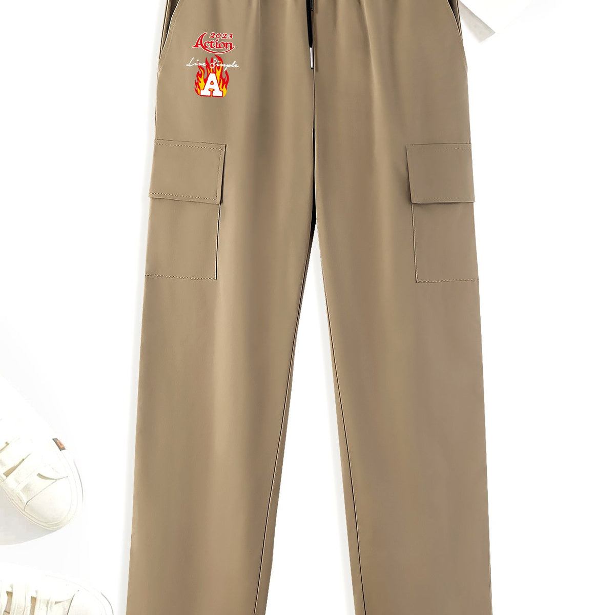 Retro Pattern Cargo Pants Men's Trousers