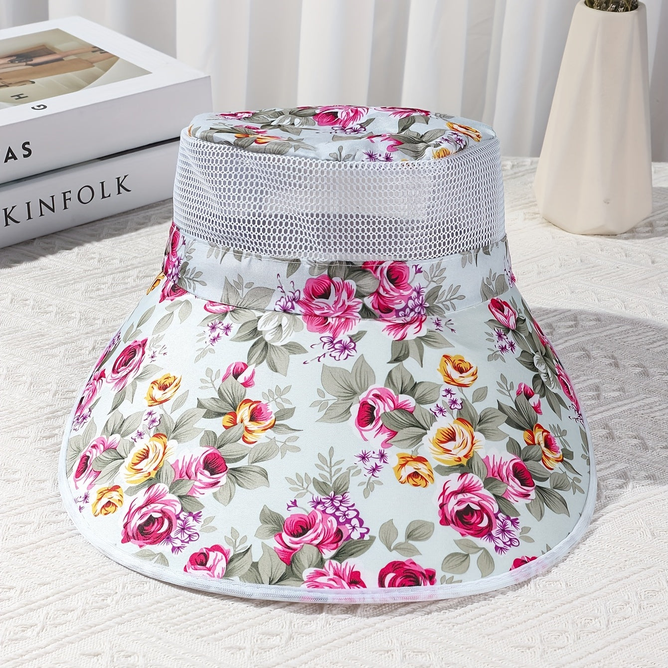 Floral Mesh Sun Hat UV Protection Baseball Cap