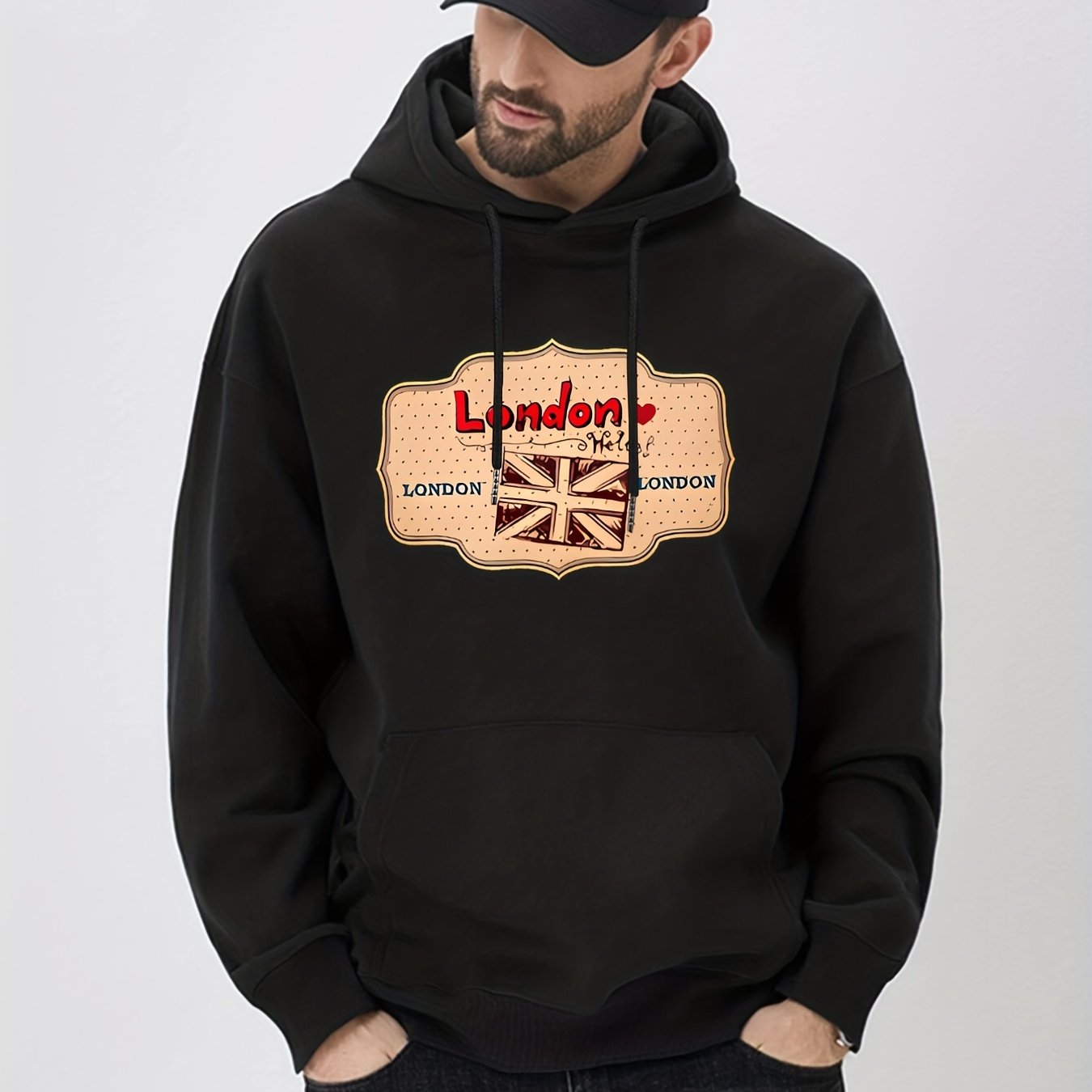 'London' Flag Print Hoodie