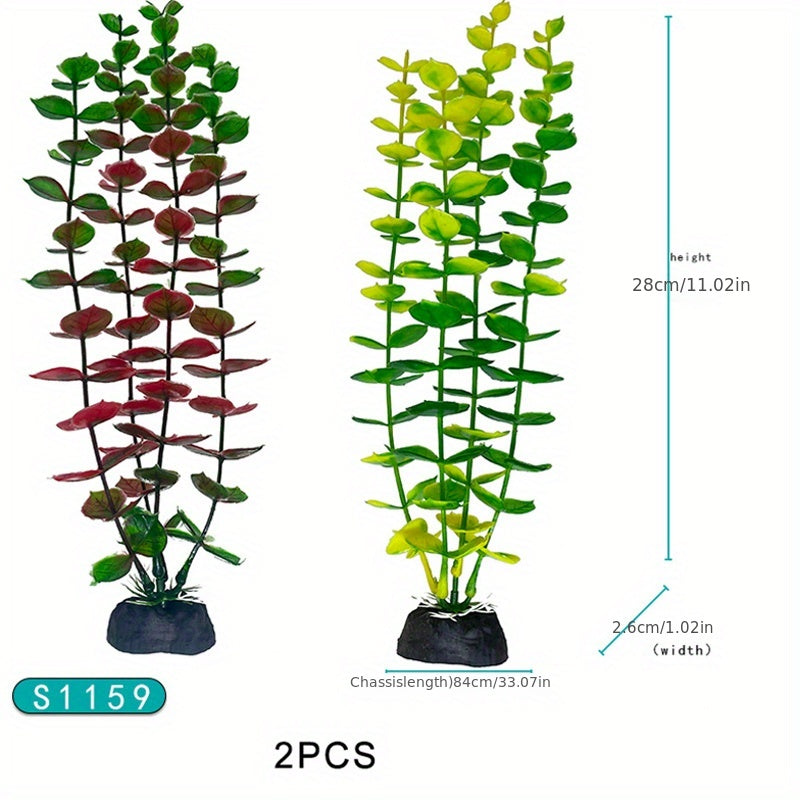 2pcs Lifelike Artificial Water Plants for Stunning Aquarium Landscape