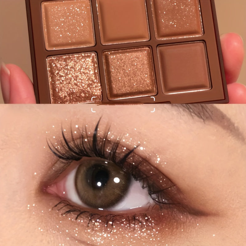 Mocha Brown Eyeshadow Tray Long Lasting Glamorous Eye Makeup