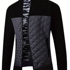 Plush Cardigan Jacket Men's Zip Up Sweater for Fall Winter