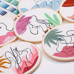 Embroidery Starter Kit For Adults DIY Abstract Art Needwork