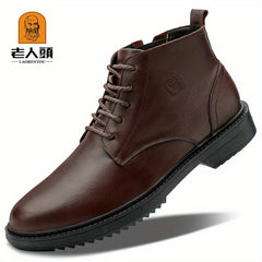 LAORENTOU Men's Round Toe Ankle Top Winter Boots
