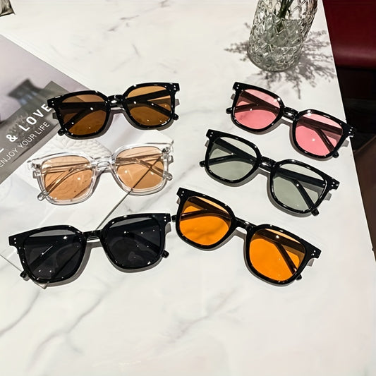 Square Frame Sunglasses Minimalist Cat Eye Glasses UV Blocking