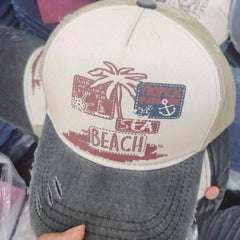 Graffiti Print Baseball Cap Washed Distressed Cap