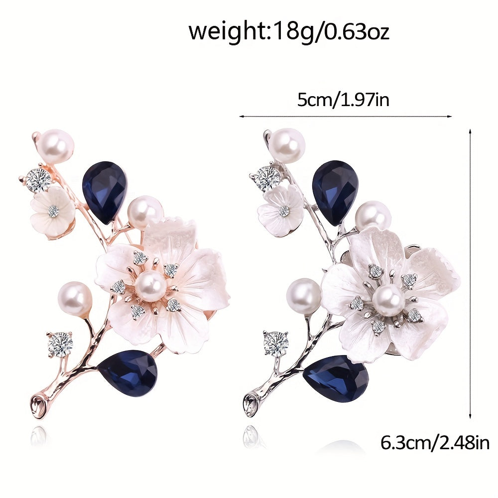 Crystal Plum Blossom Brooch Pin for Party Jewelry Gift