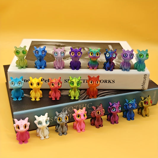 Mini Dragon Decorations 3D Printed Multicolor Figurines for Home Office & Car