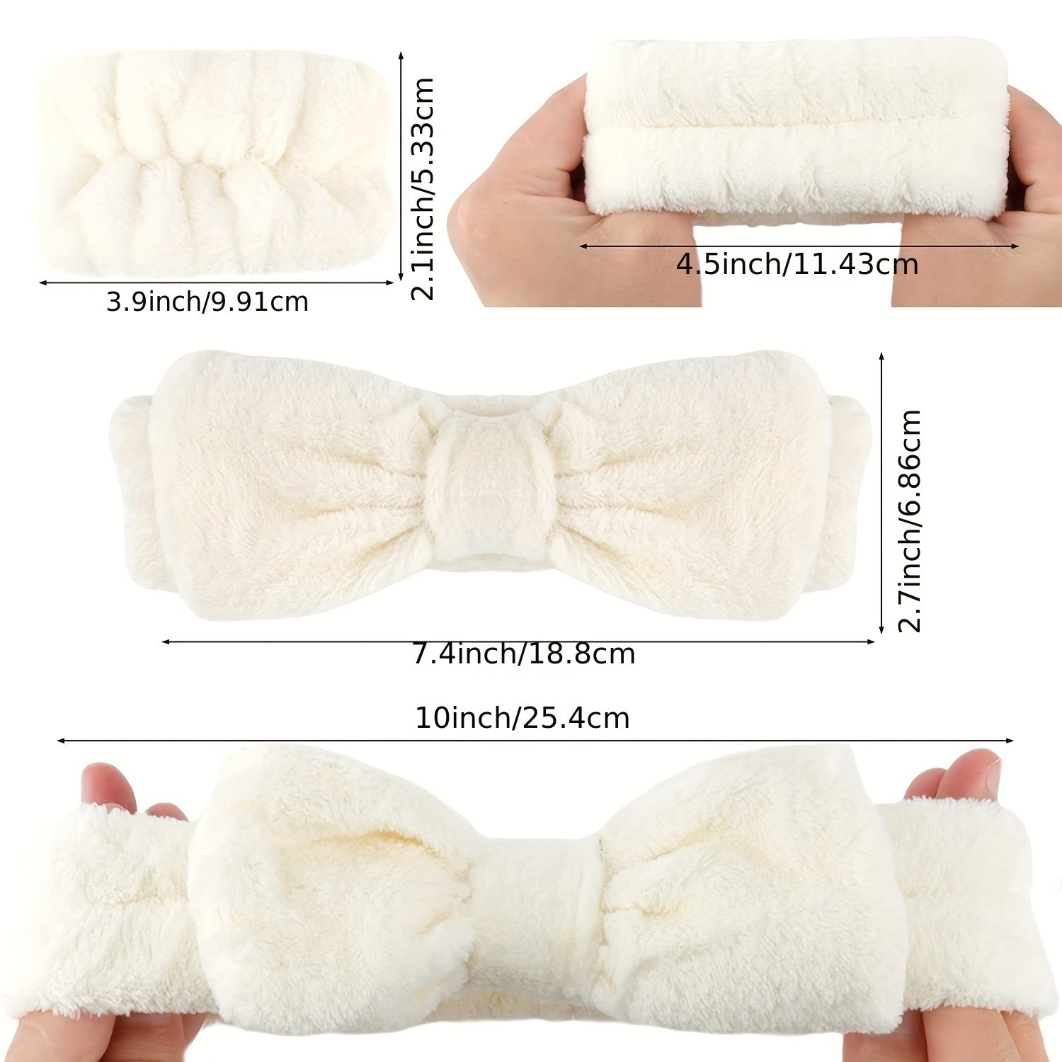 6 Pcs Spa Headband Wristband Set for Face Washing Soft Elastic Skincare
