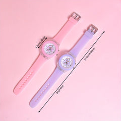 Girls' Reindeer Light Up Watch Set with Silicone Strap