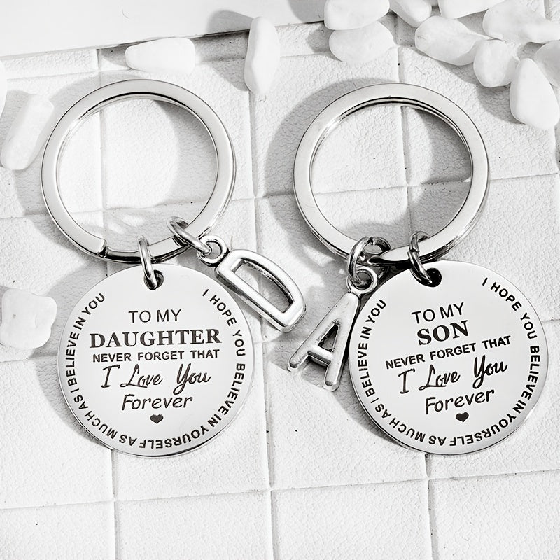 Stainless Steel Jewelry Keychain TO MY SON Inspirational Letters