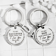 Stainless Steel Jewelry Keychain TO MY SON Inspirational Letters