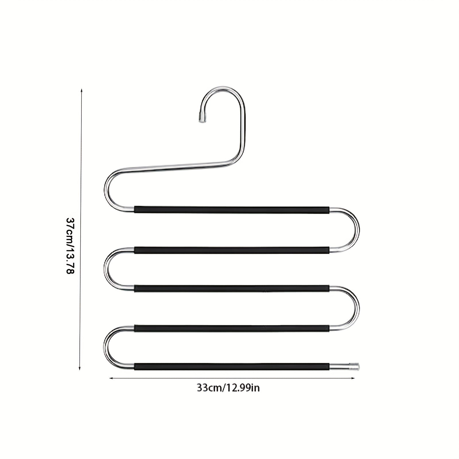 2pcs Stainless Steel Pants Hanger S shaped Non slip Space Saving