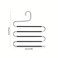 2pcs Stainless Steel Pants Hanger S shaped Non slip Space Saving